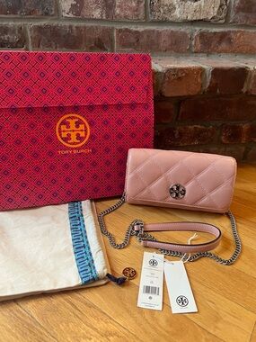 **SOLD** NWT Tory Burch Pink Blush Rose Willa Glazed Chain Wallet